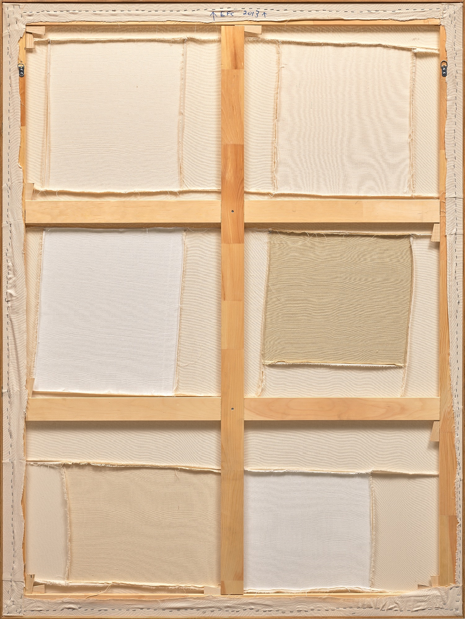 Artwork by Ethan Cook, Untitled, Made of handwoven cotton sewn canvas, in artist's frame