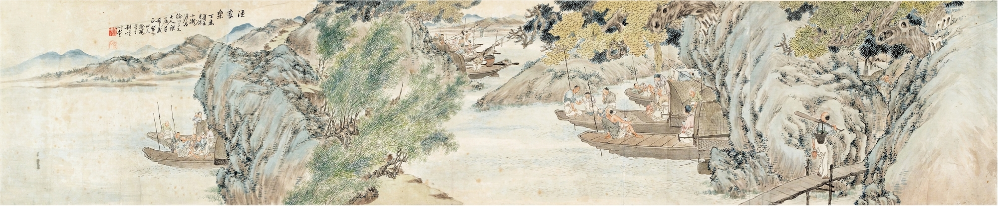 Artwork by Xu Yan, FISHERMEN, Made of Ink and color on paper