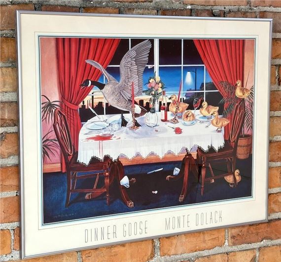 Monte Dolack Dinner Goose Print by Monte Dolack