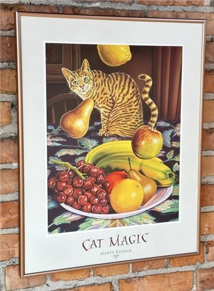 Monte Dolack Cat Magic Print by Monte Dolack
