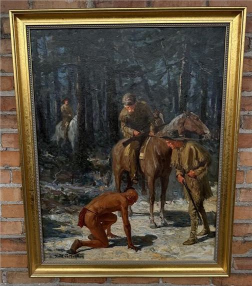 Stockton Mulford Indian Scout Oil Painting - Stockton Mulford