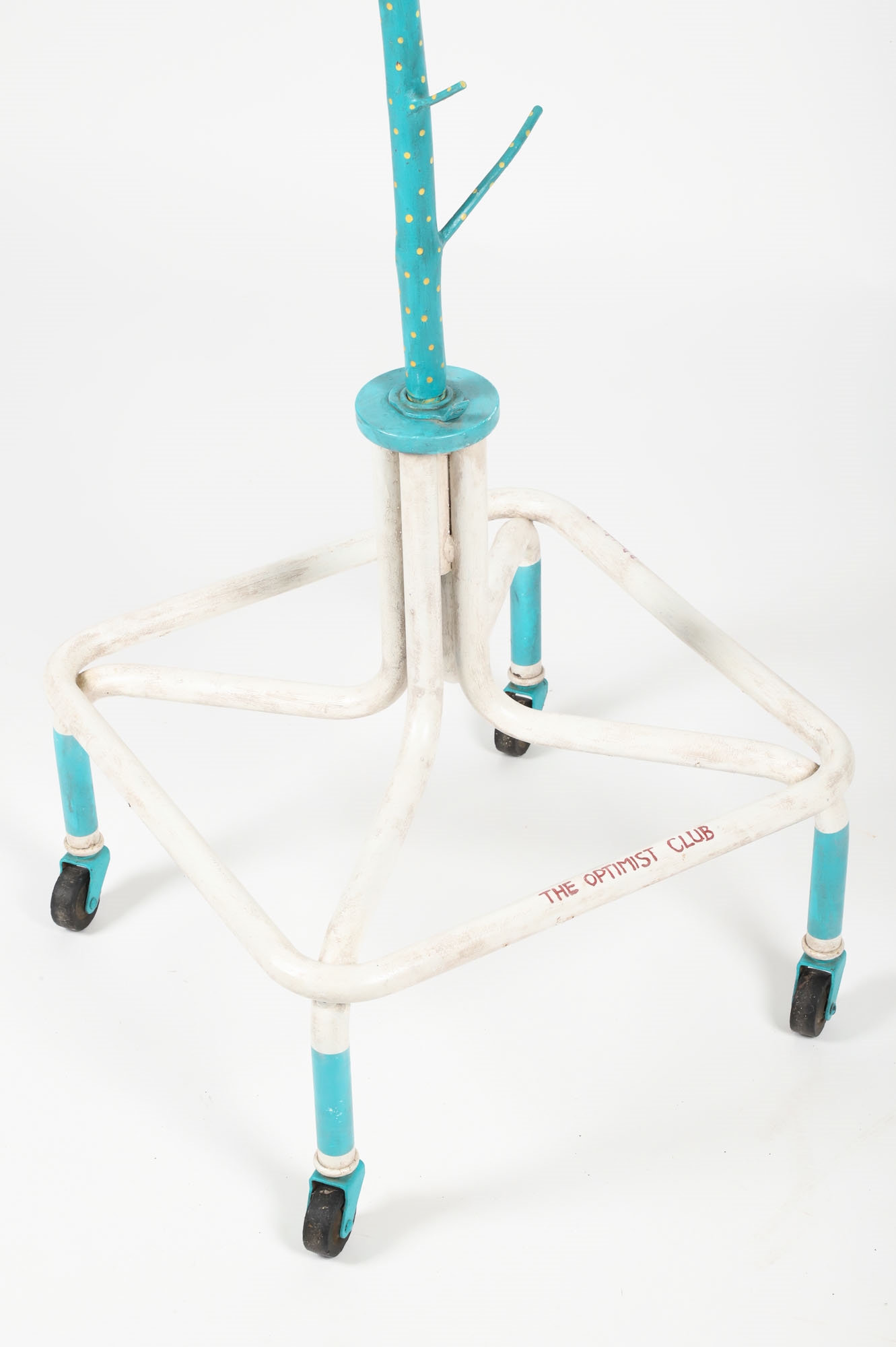 Artwork by Robert Danielis, The Optimist Club, Made of painted wood and metal on a found metal