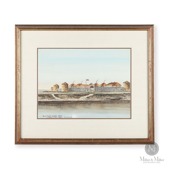 Watercolour of "Old Fort Garry 1869 - Ernest J. Hutchins