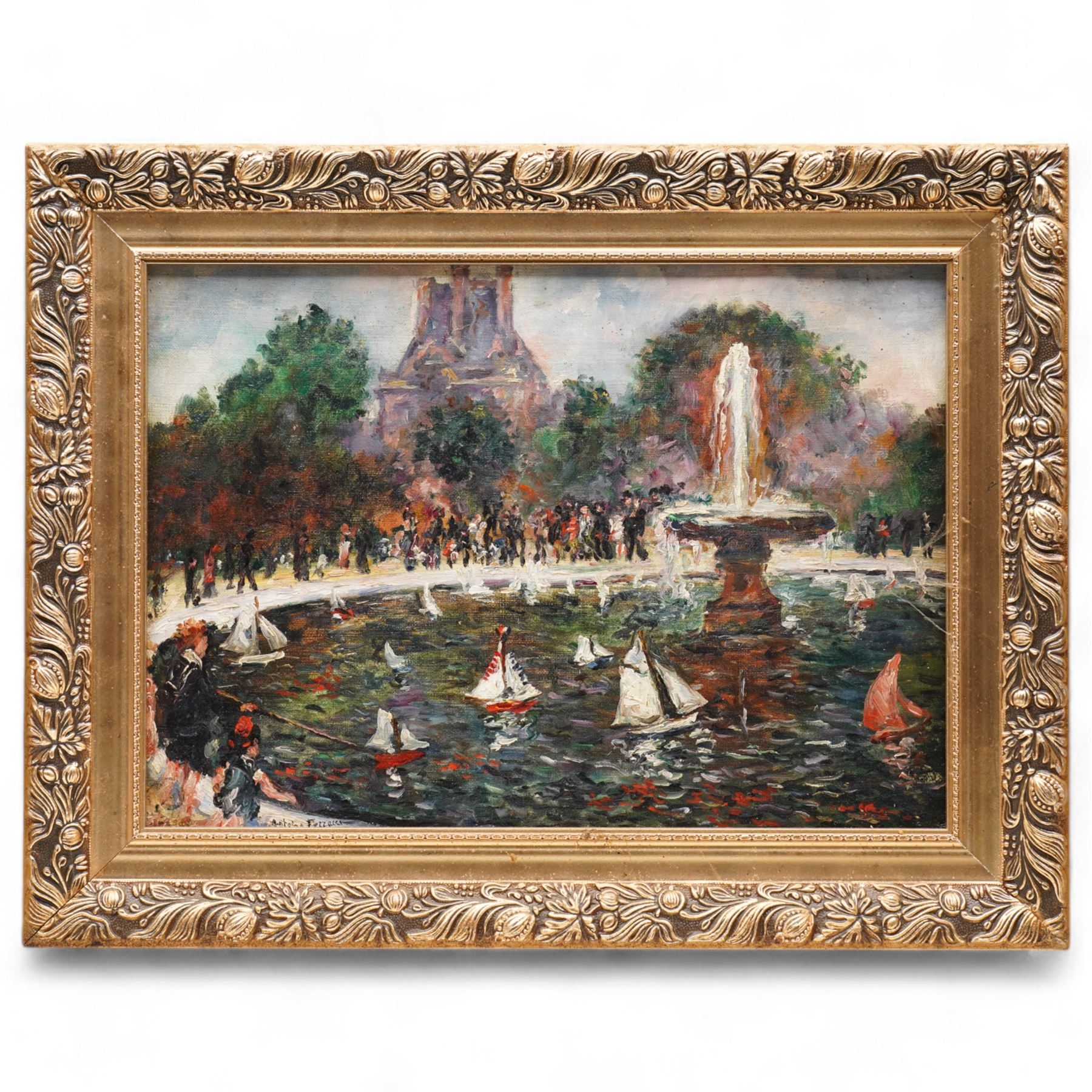 Antoine Ferracci | The Tuileries Garden with Fountain and Pond Boats ...
