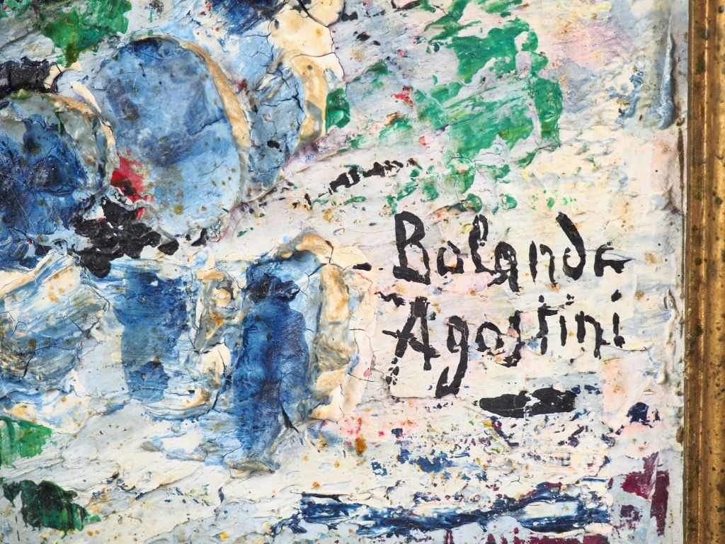 Artwork by Balande Agostini, BALANDE AGOSTINI. 'bouquet de fleurs" Huile sur isorel, Made of oil on isorel