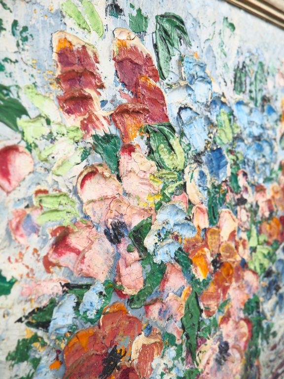 Artwork by Balande Agostini, BALANDE AGOSTINI. 'bouquet de fleurs" Huile sur isorel, Made of oil on isorel