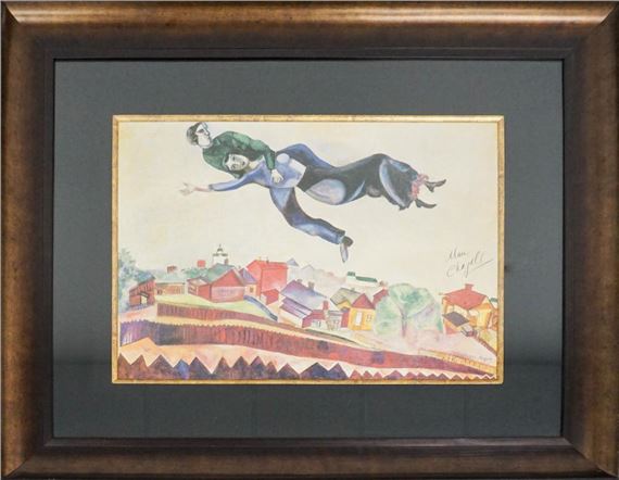 Marc Chagall | Au-Dessus de la Ville | MutualArt Au Dessus De La Ville/シャガール/ポスター