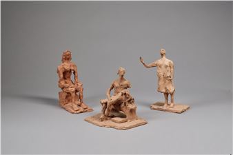 Femme au chien et deux Modèles, 1971-1974 - Paul-henri Friquet