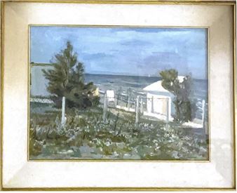 Raimondo Giovannetti (Correggio 1989 - Milano 1978). Scorcio di mare, 1955. - Raimondo Giovanetti