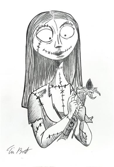 Tim Burton | Watercolor and ink on paper, signed lower right