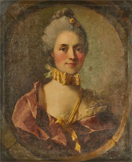 Portrait of a Bust-Length Lady in a Bull - Louis-Richard-François Dupont de Montfiquet