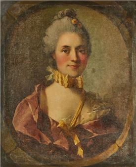Portrait of a Bust-Length Lady in a Bull - Louis-Richard-François Dupont de Montfiquet