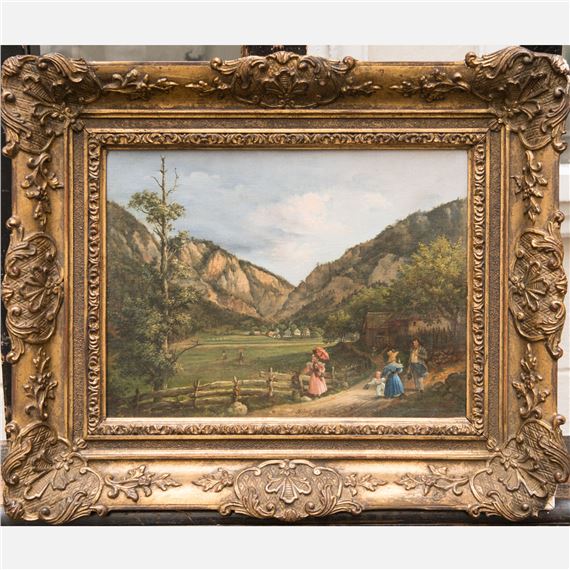 family promenading in a valley - Joseph Moessmer