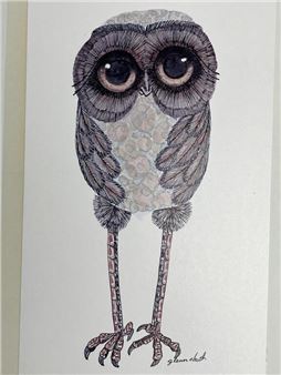 1974 Glenn Heath Owl Lithograph #200 of 291 - Glenn Heath