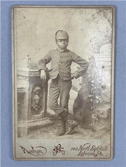 Cabinet Card African American Young Boy 1890s - Christian Souder Roshon