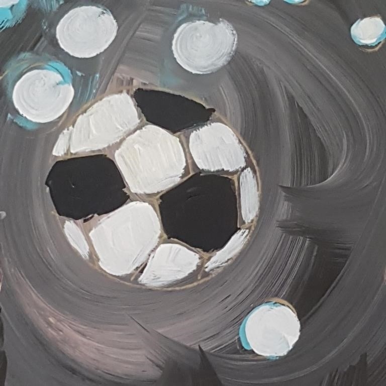 Artwork by Adu Gindy, paper "The Sky is Falling" 24 1/4" x 32 1/4" O.D., Made of acrylic