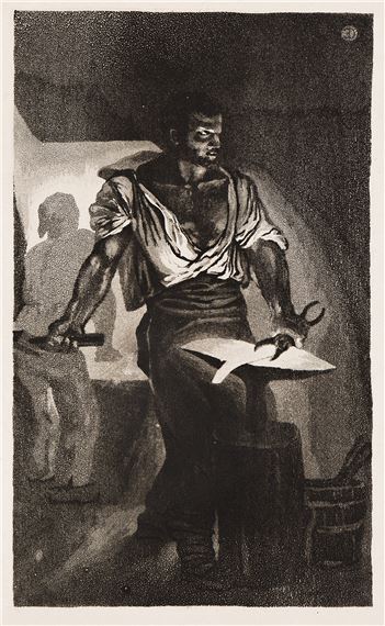 Un Forgeron. by Eugène Delacroix, 1833