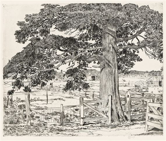 The Big Cedar. by Childe Hassam, 1927