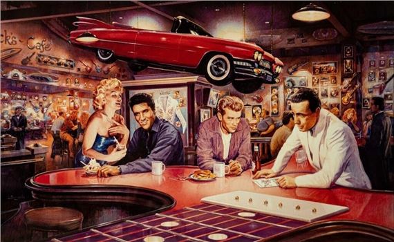 Evening’s at Rick’s by e Bungarda George Bungarda | GEORGE BUNGARDA PRINT 'EVENING AT RICKS