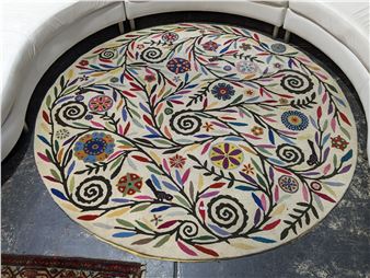 ELIZA PIRO, Contemporary circular floor rug, bright colourful foliage Dia:200cm - Eliza Piro