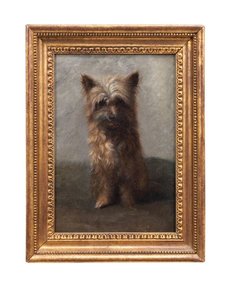ROSA BONHEUR, 19TH C. PORTRAIT OF A TERRIER, O/C by Rosa Bonheur, late 19th century