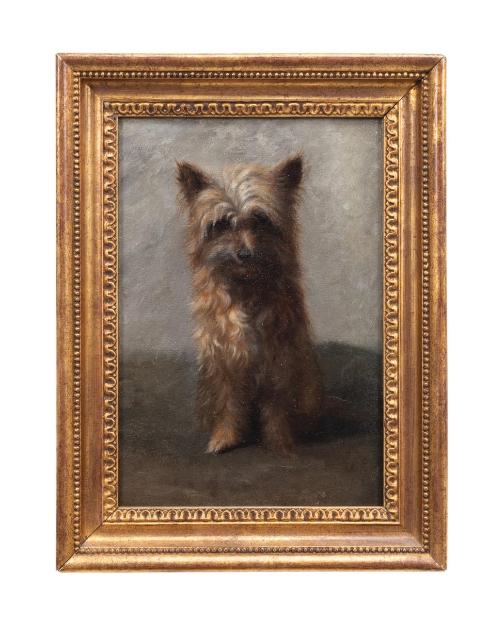 Artwork by Rosa Bonheur, ROSA BONHEUR, 19TH C. PORTRAIT OF A TERRIER, O/C, Made of oil on canvas
