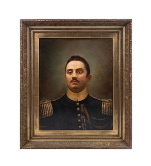 ANTOINE M. ROUCOLE PORTRAIT OF A MAN C. 1885 O/C - Antoine Marie Roucole