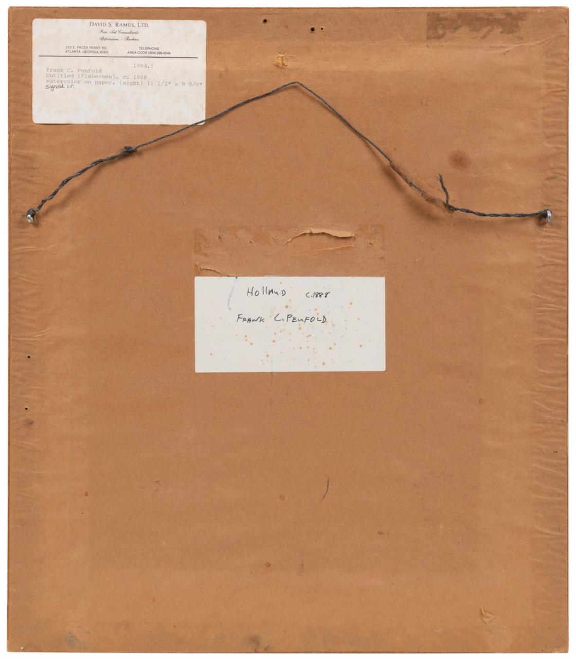 Artwork by Frank C. Penfold, Untitled - Fishermen with Baskets - c, Made of watercolor on paper