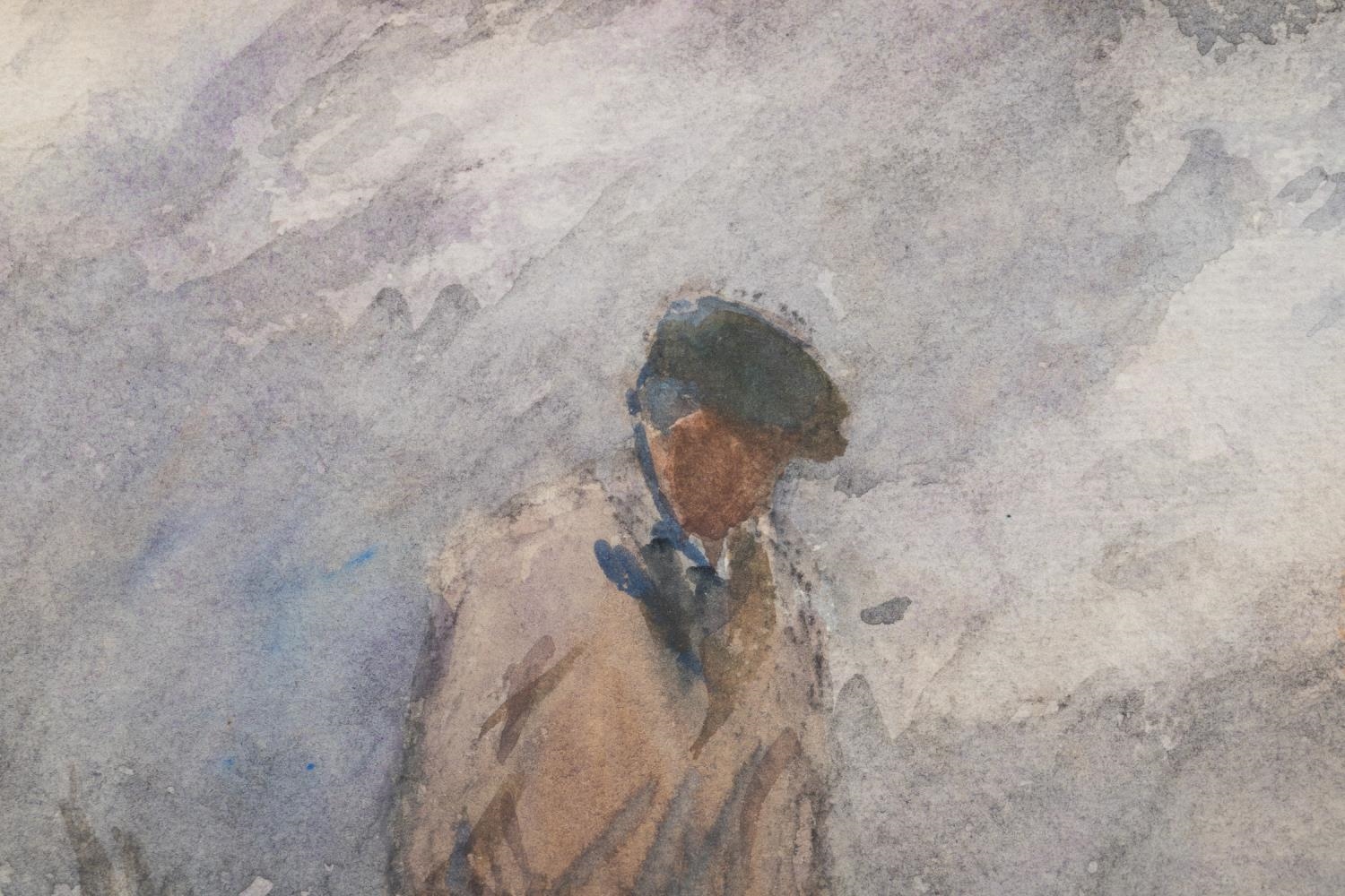 Artwork by Frank C. Penfold, Untitled - Fishermen with Baskets - c, Made of watercolor on paper