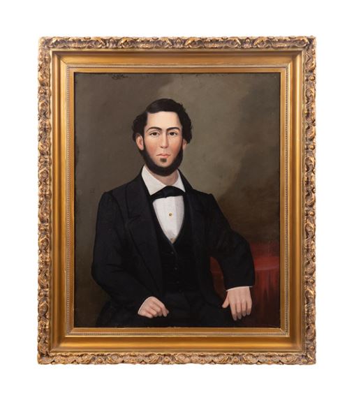 GILT FRAMED O/C PORTRAIT OF A GENTLEMAN by American School, 20th Century
