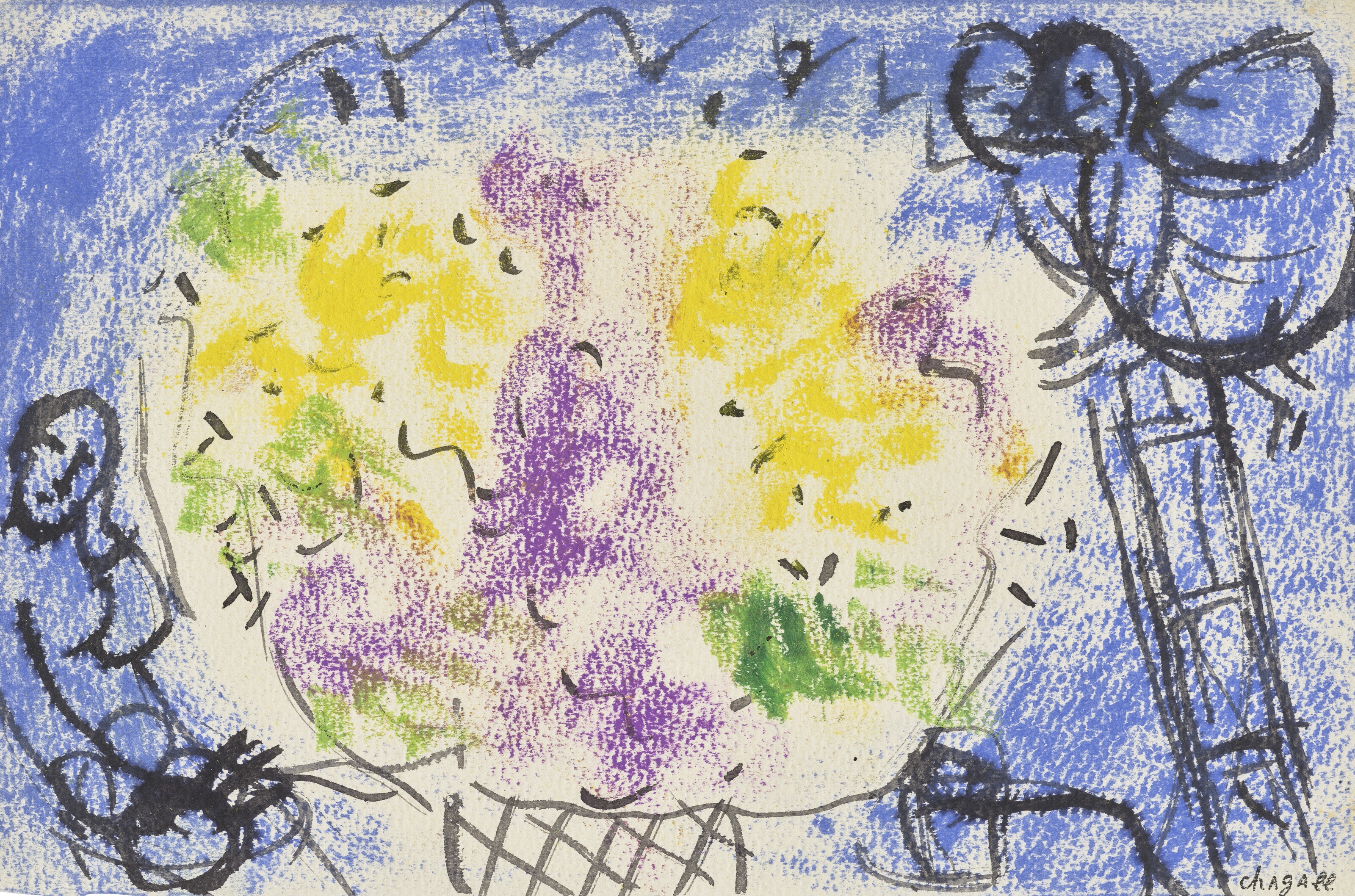 Marc Chagall | Bouquet à L'échelle de Jacob | MutualArt