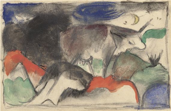Franz Marc | Rotes Rind (1913) | MutualArt