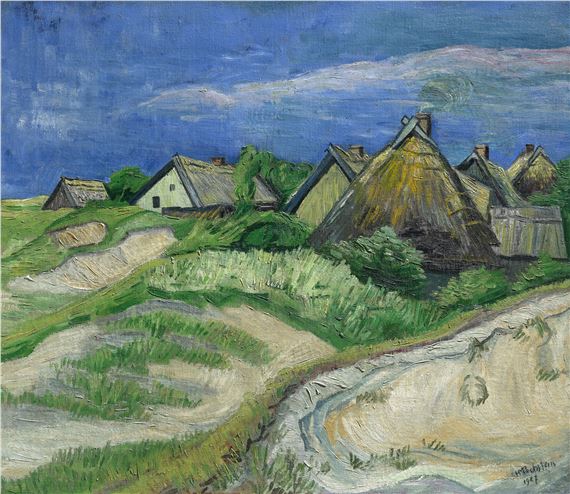 Landschaft (Häuser in Dünen) by Max Pechstein, Painted in 1927