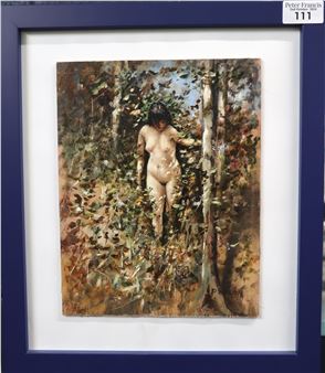 P. Welch, study of a nude female in the s. .cm approx. Framed - P. Welch