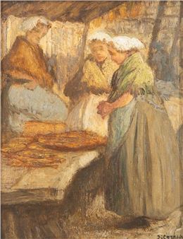 Vrouwen op de markt - Cornelis Johannis Cossaar