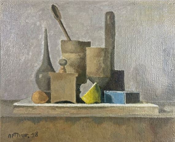 Still life with half a lemon by Edouard Arthur, 1978