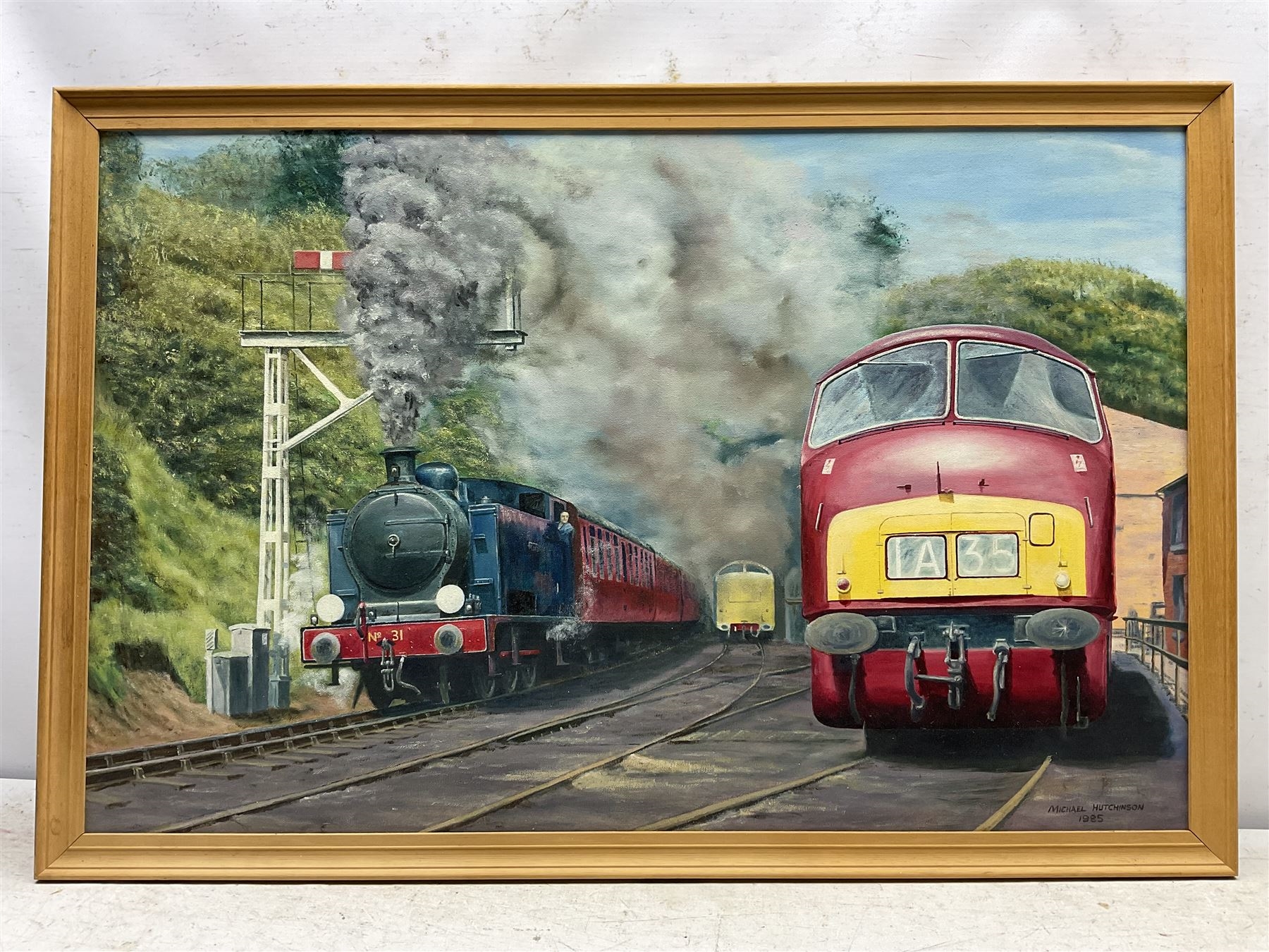 Artwork by Michael Hutchinson, Grosmont Station, Made of oil on canvas
