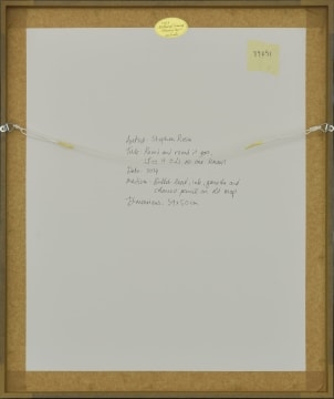 Artwork by Stephen Rosin, Round and Round It Goes, Where It Ends No One Knows, Made of gouache, and coloured pencil on found