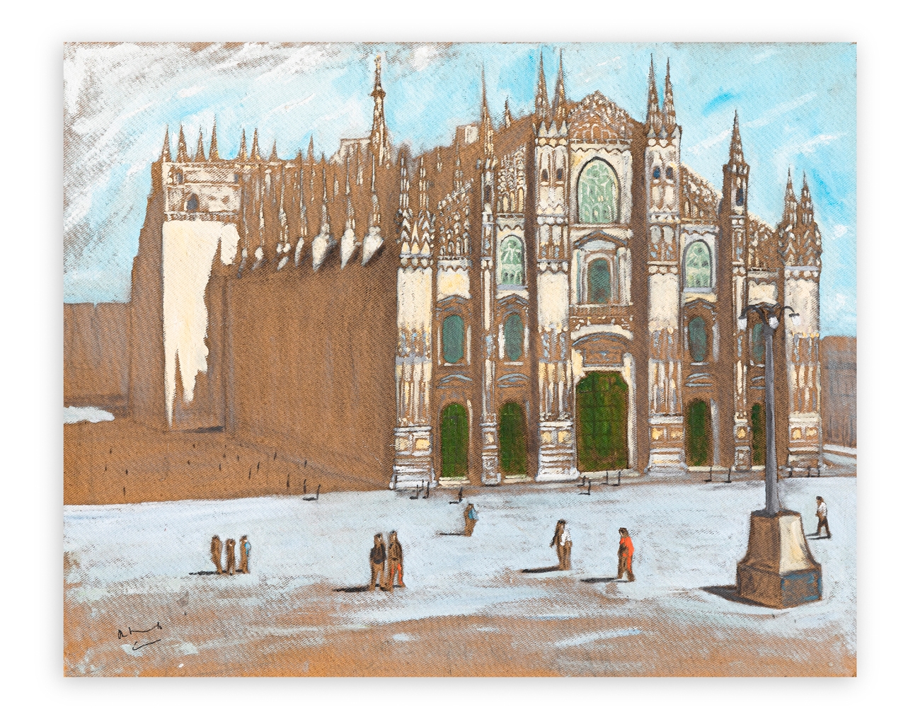 Artwork by Carmelino de Benedetto, Duomo di Milano, Made of mixed media on masonite