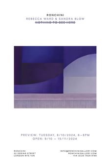 Rebecca Ward & Sandra Blow - Ronchini Gallery