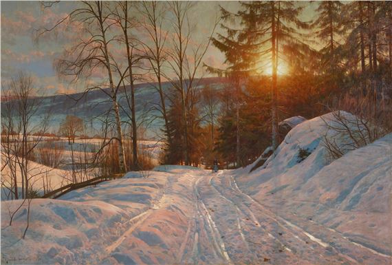 Winter Sunset by Peder Mork Monsted, 1919