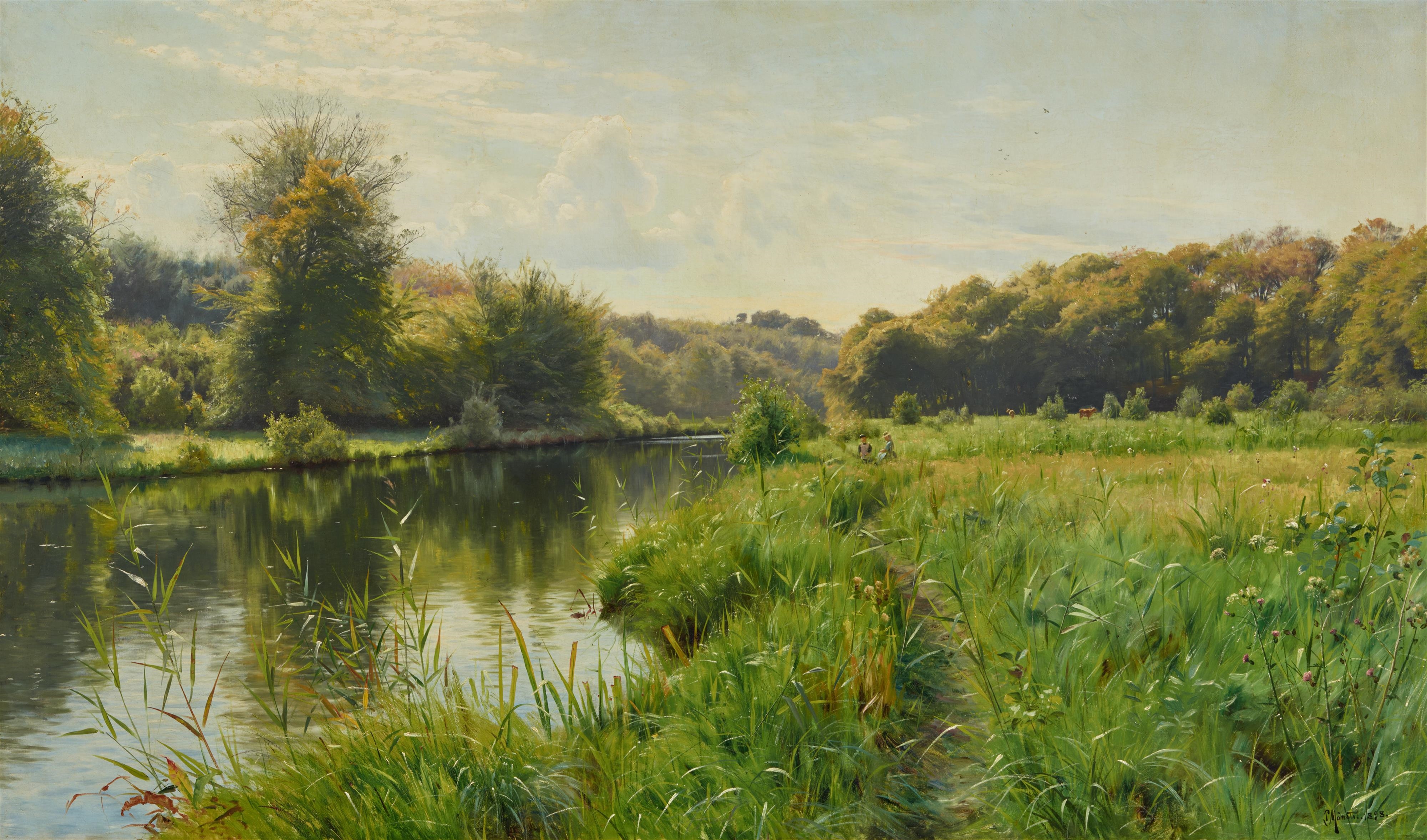 peder-mork-monsted-summer-by-a-river-1898-mutualart