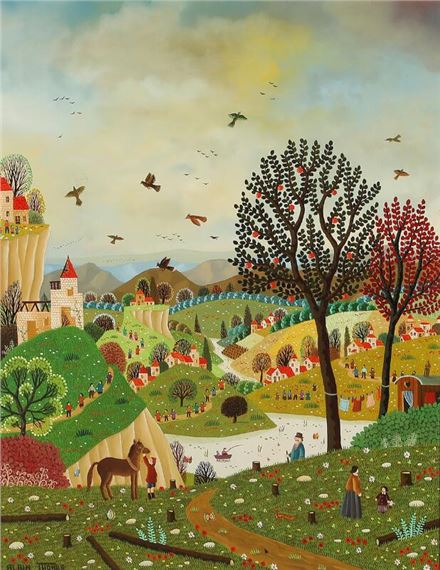 Paysage aux Saltimbanque by Alain Thomas