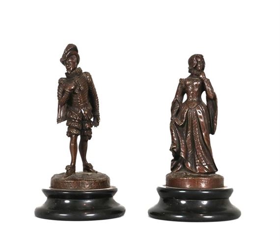 19th century school - Henri IV and Marie de Médicis - Two br - Lot 44 - Marie de Médicis