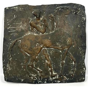 F Mikorey Abstract Modern Bronze Plaque sculpture - Franz Mikorey