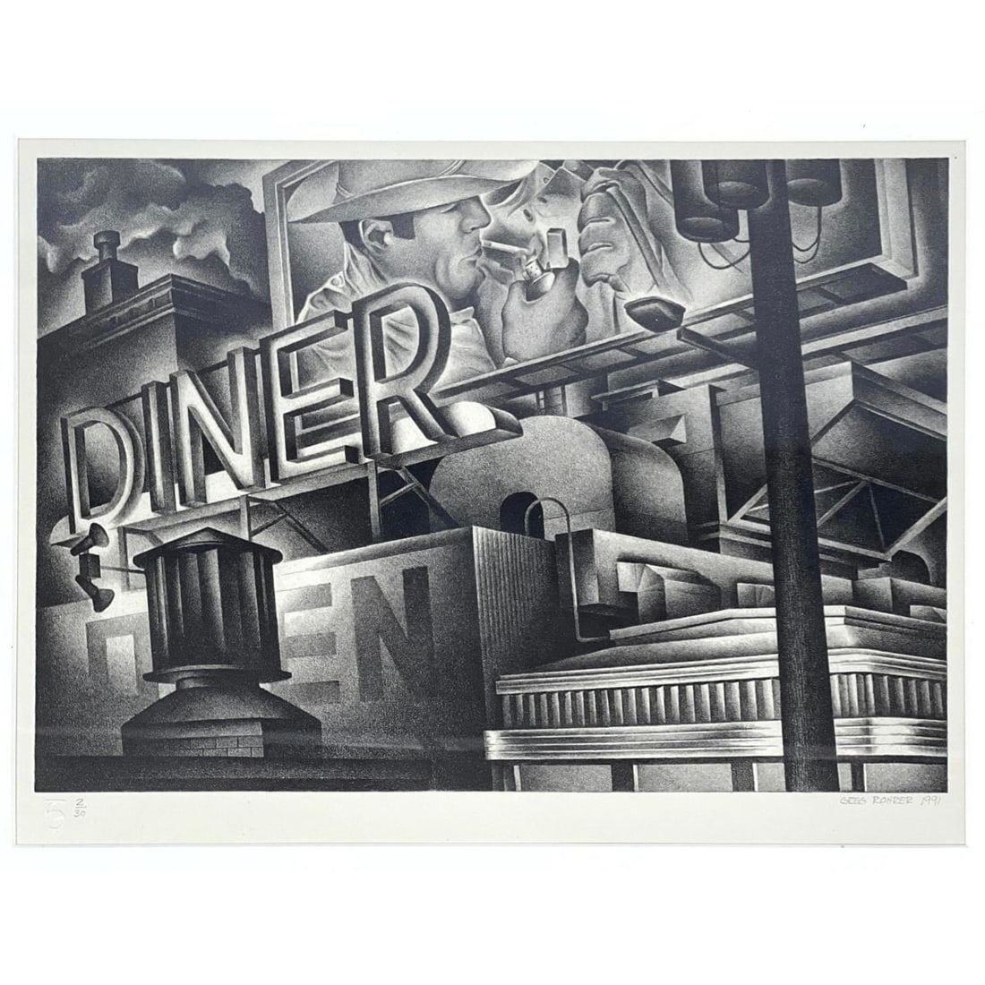 Greg Rohrer | GREG ROHRER Diner Open Lithograph Print (1991) | MutualArt