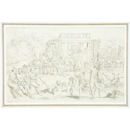 Een klassiek Bacchanaal (naar Ramond Lafage) by Johann Gottlieb Prestel, 1786