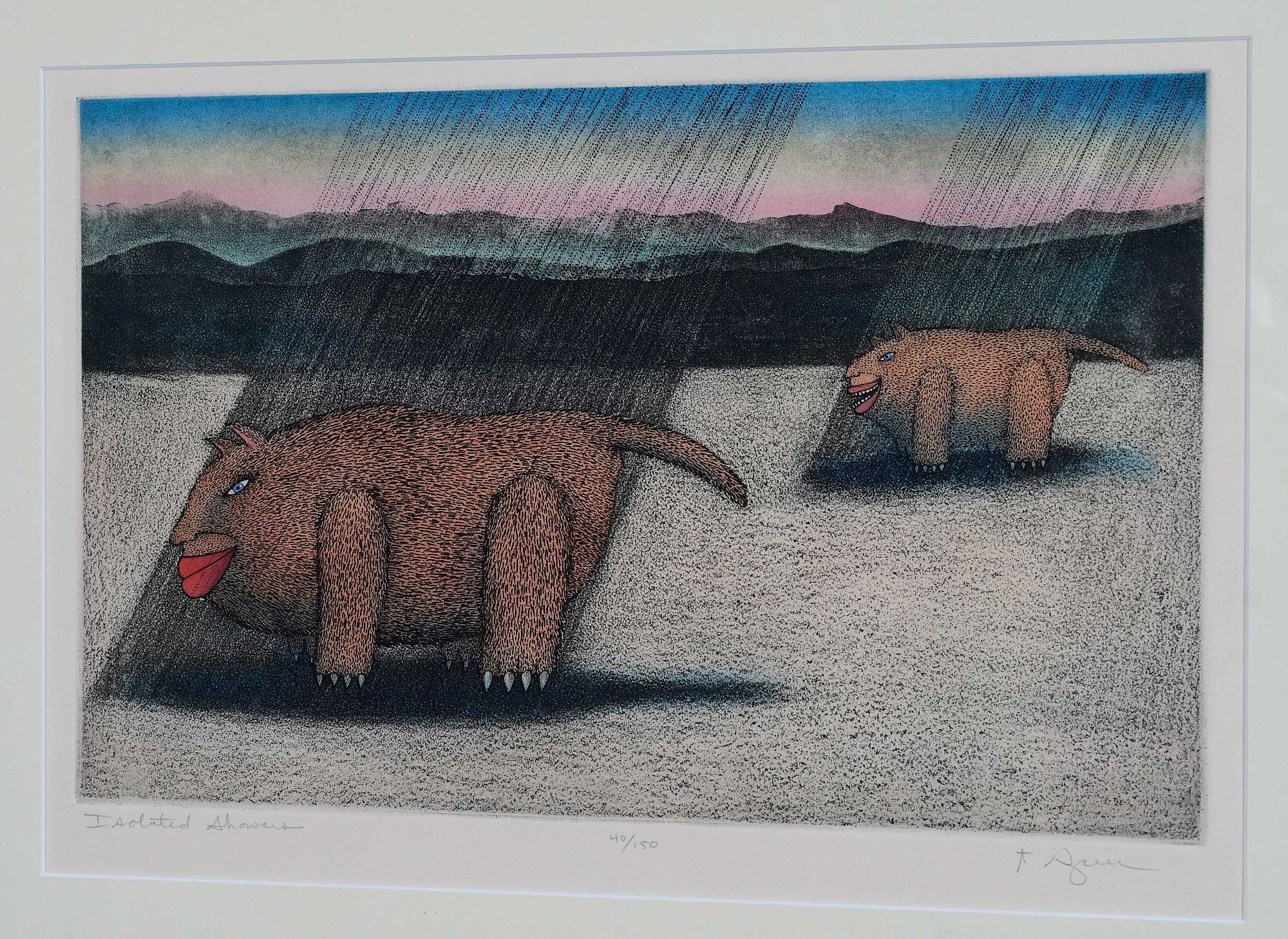 Artwork by T. P. Speer, Two Etchings, Made of color etching
