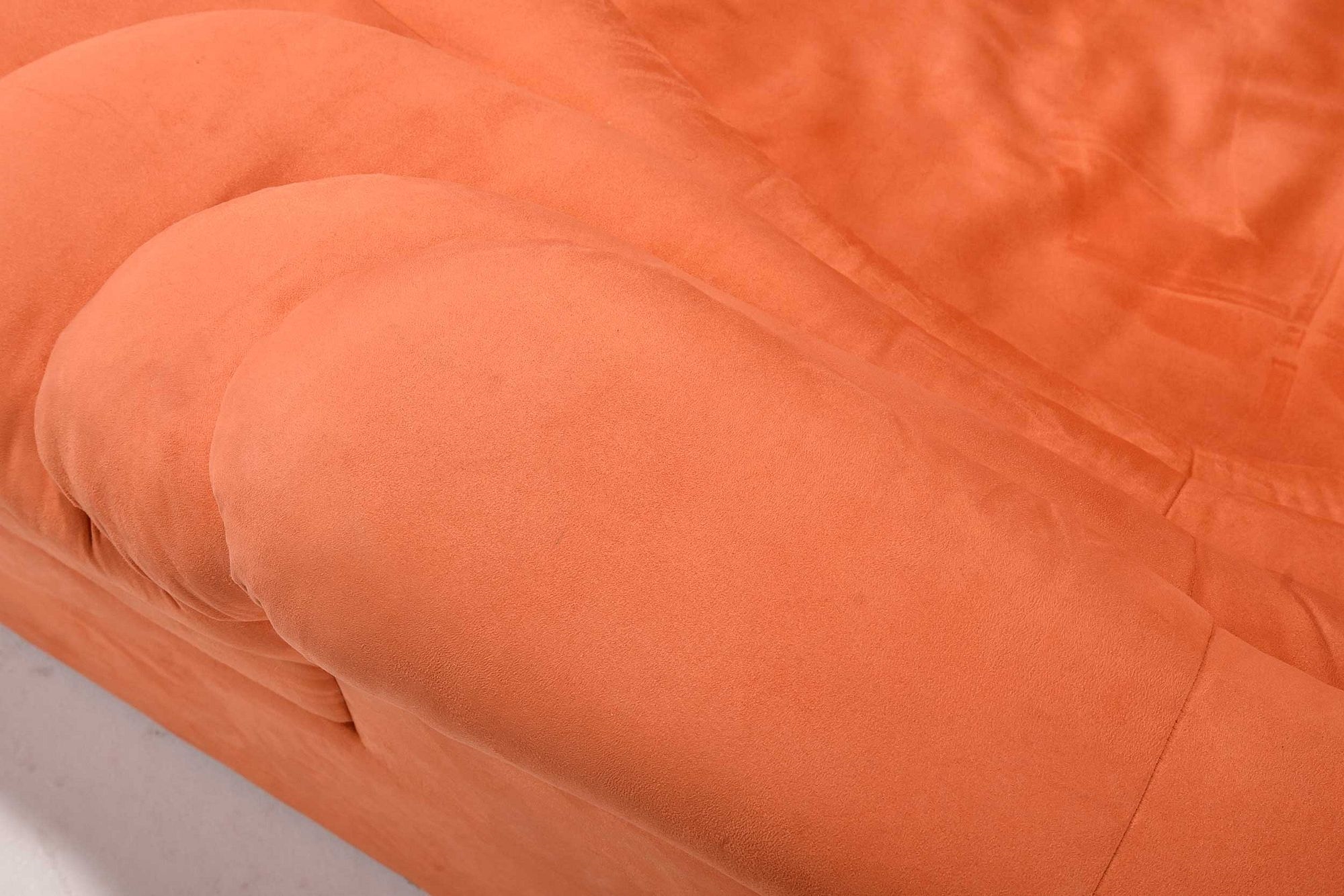 Artwork by Ubald Klug, Ubald Klug for De Sede Pair of Terrazza Landscapes Sofas, Made of orange upholstery