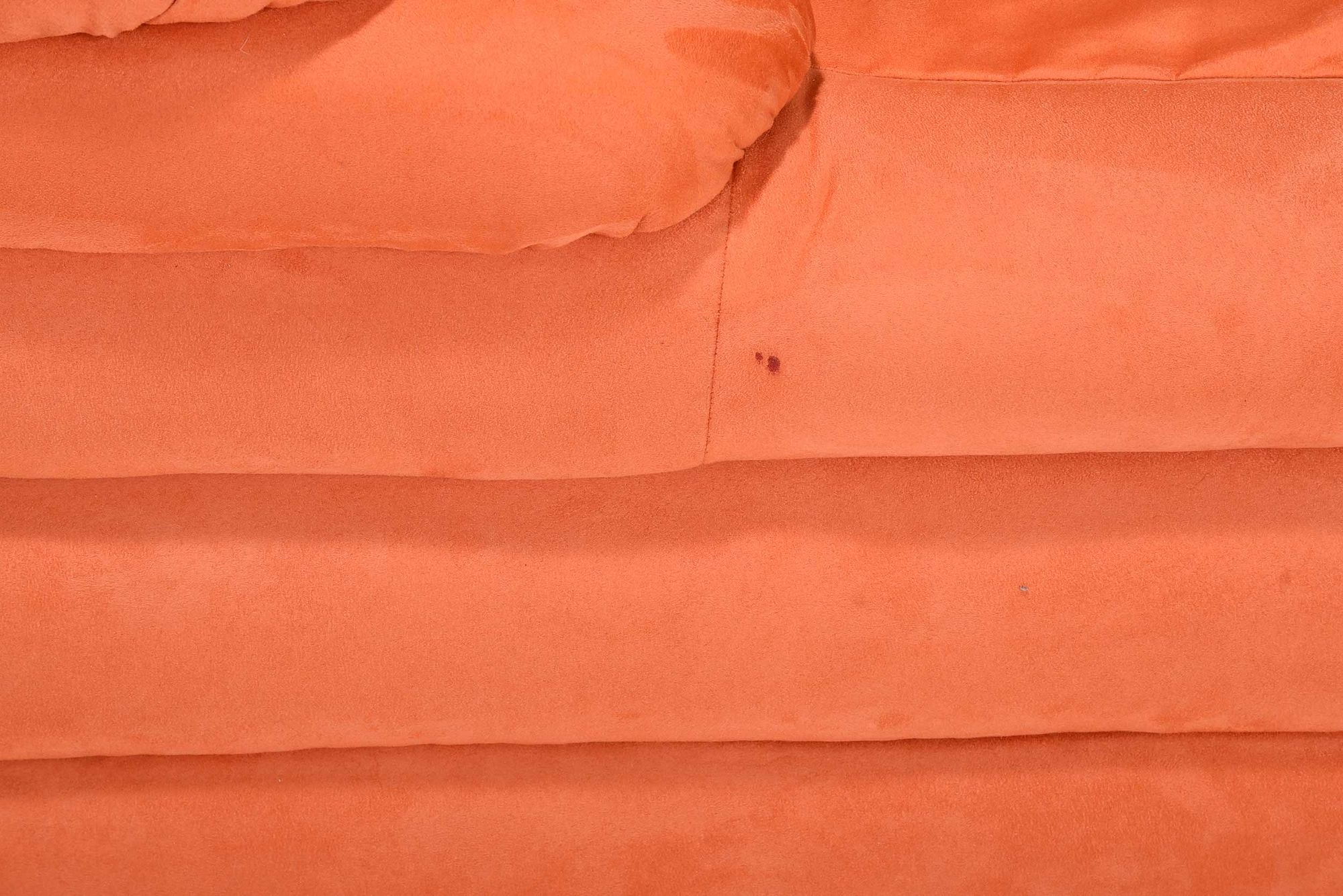 Artwork by Ubald Klug, Ubald Klug for De Sede Pair of Terrazza Landscapes Sofas, Made of orange upholstery